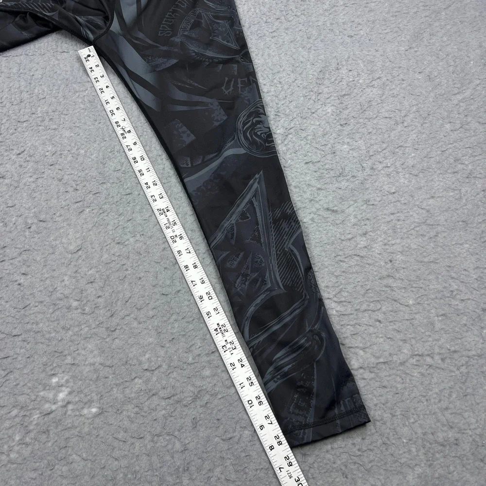 Venum Gladiator Spats Men's XXL‎ Black AOP Sporton MMA Pull On Stretch Leggings